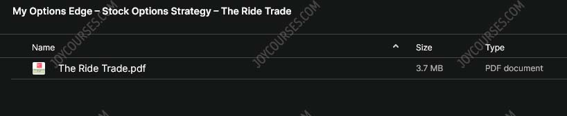 My Options Edge – Stock Options Strategy – The Ride Trade